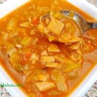 Tomato Cabbage Soup with Turkey