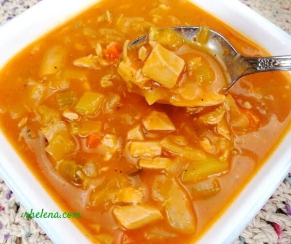 Tomato Cabbage Soup with Turkey