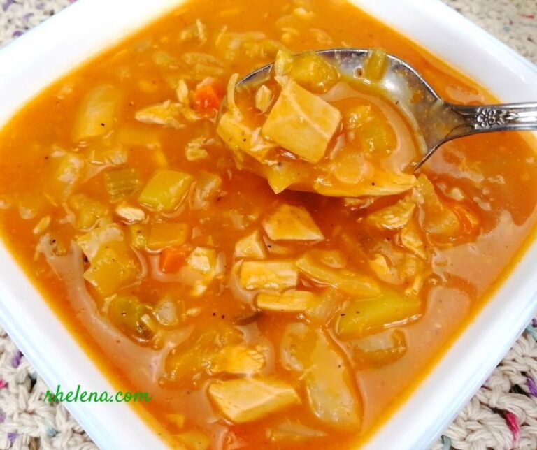 Tomato Cabbage Soup with Turkey